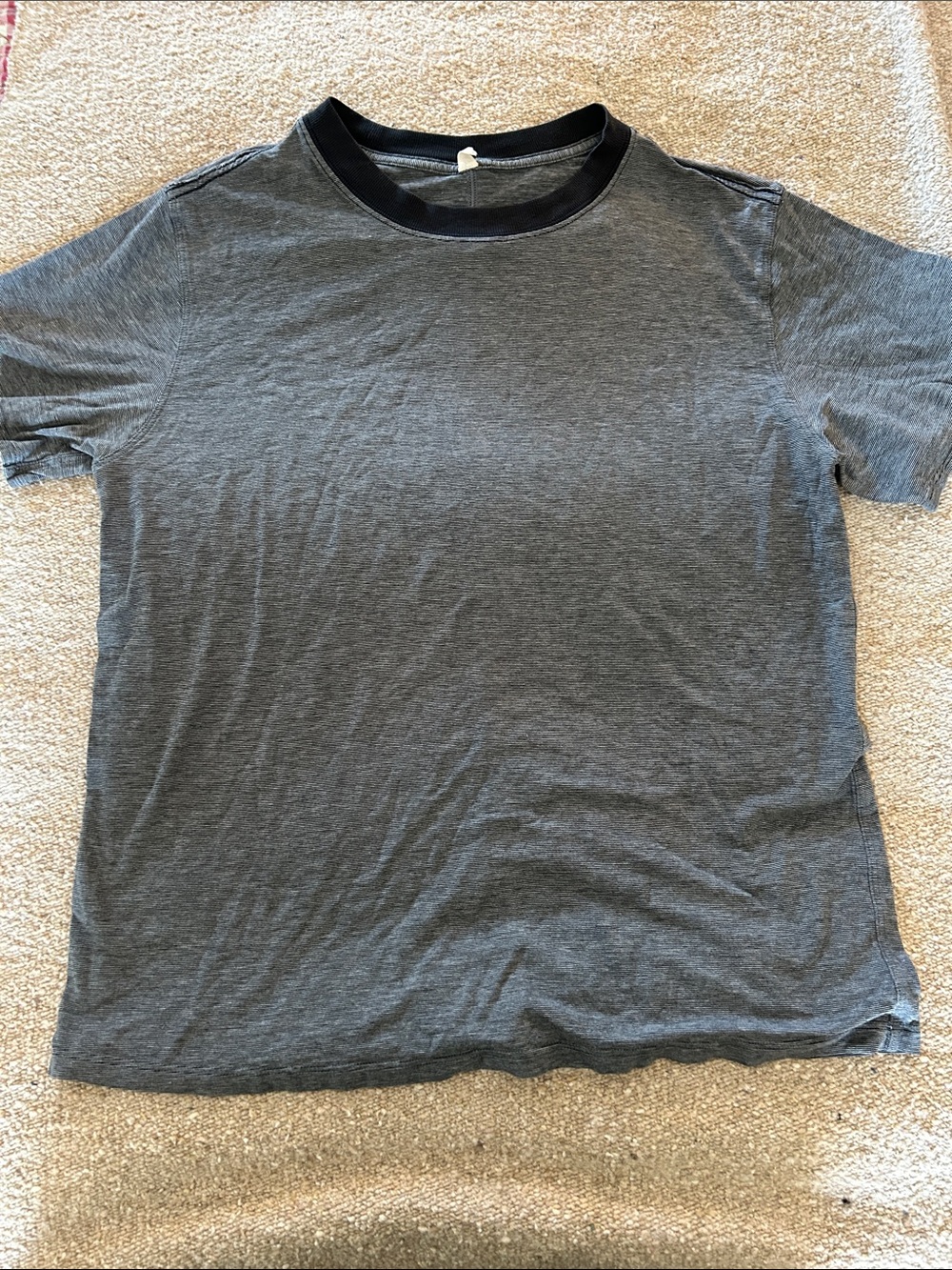 Classic Women’s Crewneck T-Shirt - striped with Black Collar